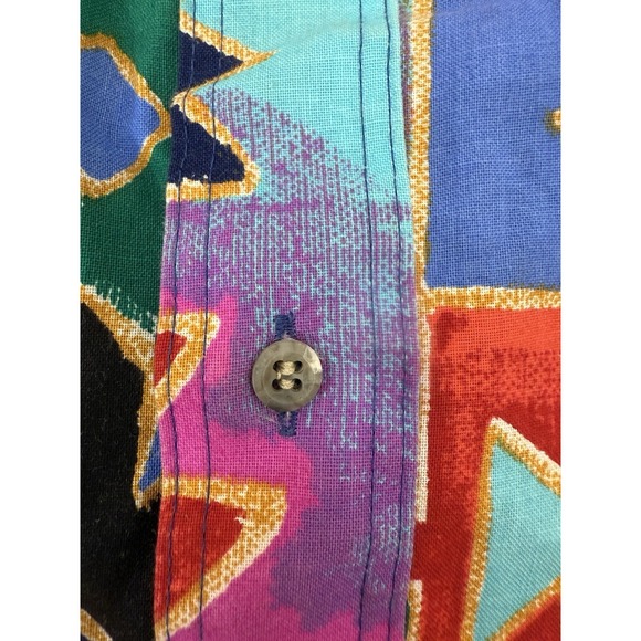 VTG Wrangler Aztec Multicolor Western Rodeo Cowboy Cut Tail Shirt 17 1/2 - 35 - Picture 6 of 10